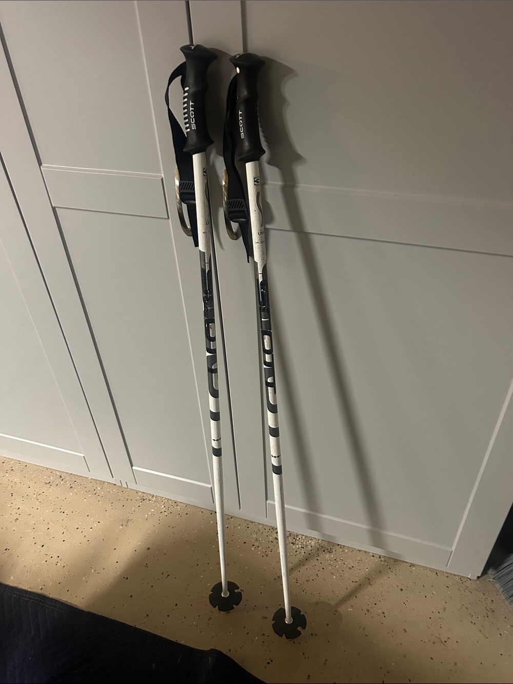 Scott White and Black Ski Poles pair